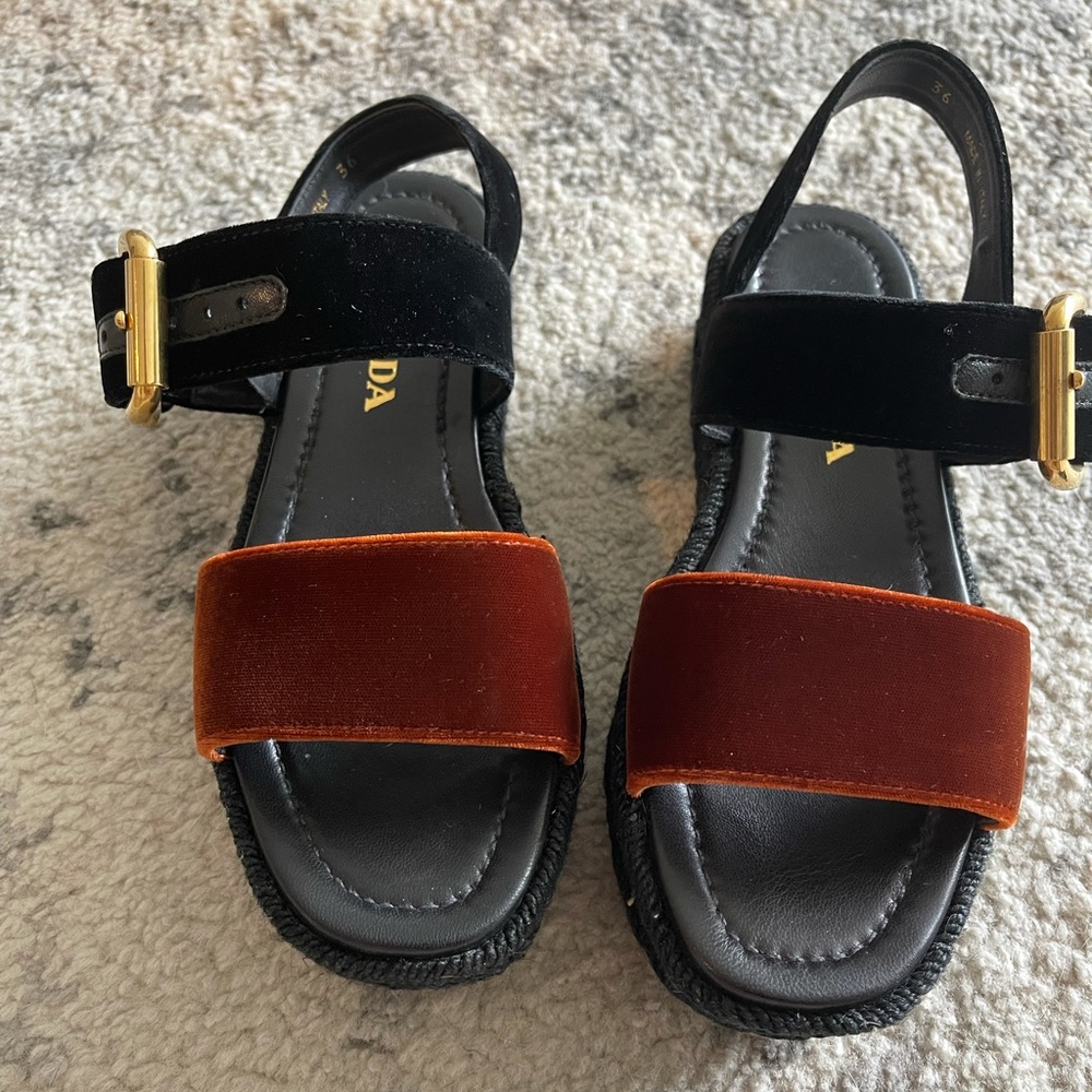 Authentic Prada Espadrille Flatforms size 36